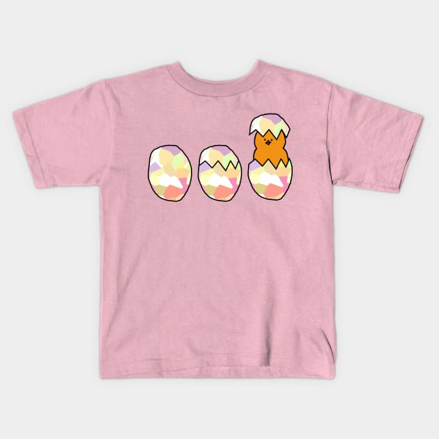 Chickens and Easter Eggs with a Baby Chick Kids T-Shirt by ellenhenryart